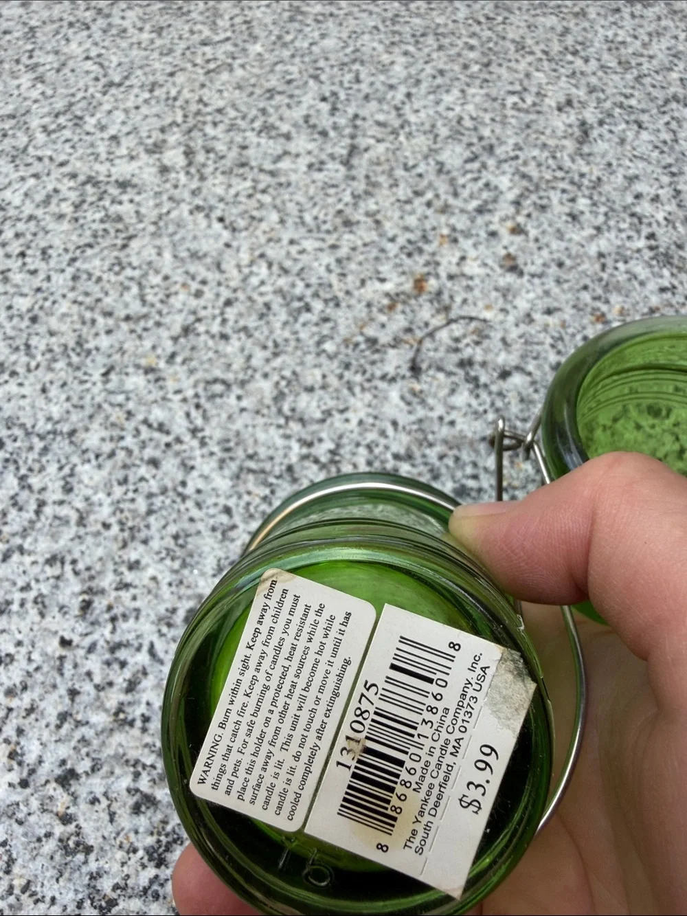 Green Glass Hanging Lantern Votive Set